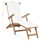 vidaXL Tumbona con cojín blanco crema madera maciza de teca vidaXL Tumbona con cojín blanco crema madera maciza de teca