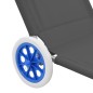 vidaXL Tumbona plegable con toldo y ruedas acero gris vidaXL Tumbona plegable con toldo y ruedas acero gris