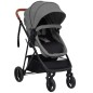 vidaXL Cochecito de bebé 3 en 1 de acero gris claro y negro vidaXL Cochecito de bebé 3 en 1 de acero gris claro y negro