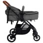 vidaXL Cochecito de bebé 3 en 1 de acero gris claro y negro vidaXL Cochecito de bebé 3 en 1 de acero gris claro y negro