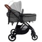vidaXL Cochecito de bebé 3 en 1 de acero gris claro y negro vidaXL Cochecito de bebé 3 en 1 de acero gris claro y negro