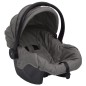 vidaXL Cochecito de bebé 3 en 1 de acero gris claro y negro vidaXL Cochecito de bebé 3 en 1 de acero gris claro y negro