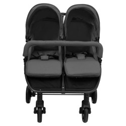 vidaXL Carrito para gemelos de acero gris oscuro y negro