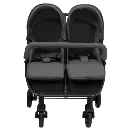 vidaXL Carrito para gemelos de acero gris oscuro y negro