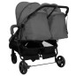 vidaXL Carrito para gemelos de acero gris oscuro y negro vidaXL Carrito para gemelos de acero gris oscuro y negro