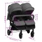 vidaXL Carrito para gemelos de acero gris oscuro y negro vidaXL Carrito para gemelos de acero gris oscuro y negro
