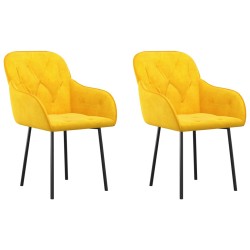 vidaXL Sillas de comedor 2 unidades terciopelo amarillo