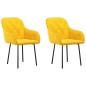 vidaXL Sillas de comedor 2 unidades terciopelo amarillo vidaXL Sillas de comedor 2 unidades terciopelo amarillo