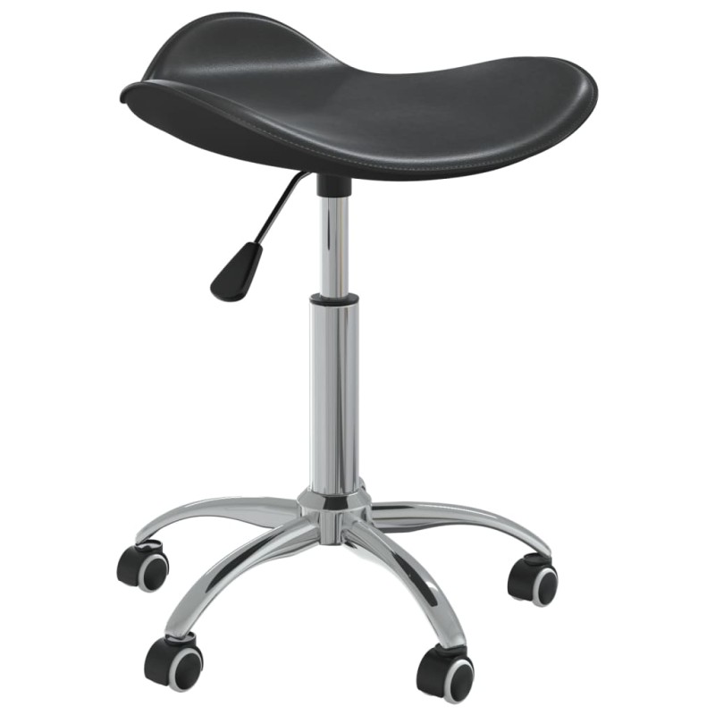 vidaXL Silla de comedor giratoria cuero sintético negro