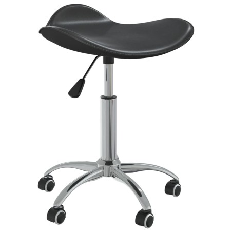 vidaXL Silla de comedor giratoria cuero sintético negro