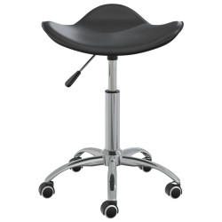 vidaXL Silla de comedor giratoria cuero sintético negro