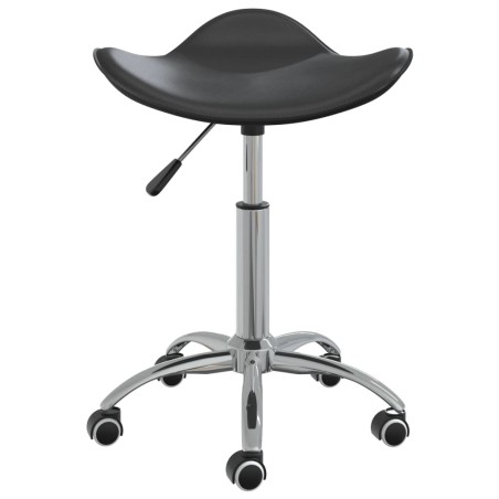vidaXL Silla de comedor giratoria cuero sintético negro