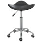 vidaXL Silla de comedor giratoria cuero sintético negro