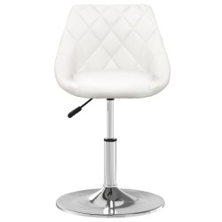 vidaXL Taburete de cocina de cuero sintético blanco