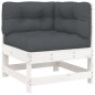 vidaXL Juego de muebles jardín 8 pzas y cojines madera maciza blanco vidaXL Juego de muebles jardín 8 pzas y cojines madera maciza blanco
