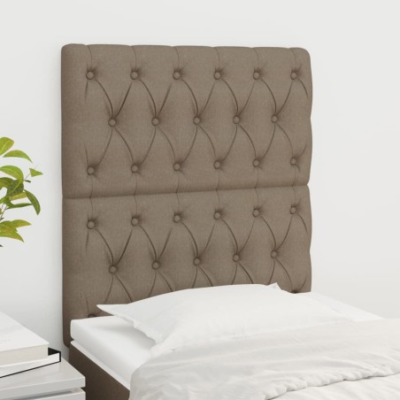 vidaXL Cabeceros 2 unidades de tela gris taupe 80x7x78/88 cm