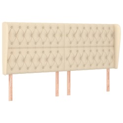 vidaXL Cabecero con orejas de tela color crema 203x23x118/128 cm