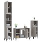vidaXL Set de muebles de baño 3 pzas madera contrachapada gris sonoma vidaXL Set de muebles de baño 3 pzas madera contrachapada gris sonoma