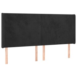 vidaXL Cabecero con orejas de terciopelo negro 163x16x118/128 cm