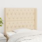 vidaXL Cabecero con orejas de tela color crema 93x16x118/128 cm vidaXL Cabecero con orejas de tela color crema 93x16x118/128 cm