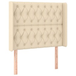 vidaXL Cabecero con orejas de tela color crema 93x16x118/128 cm