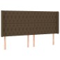 vidaXL Cabecero con orejas de tela marrón oscuro 203x16x118/128 cm vidaXL Cabecero con orejas de tela marrón oscuro 203x16x118/128 cm