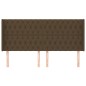 vidaXL Cabecero con orejas de tela marrón oscuro 203x16x118/128 cm vidaXL Cabecero con orejas de tela marrón oscuro 203x16x118/128 cm