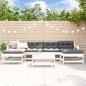 vidaXL Juego de muebles jardín 7 piezas y cojines madera maciza blanco vidaXL Juego de muebles jardín 7 piezas y cojines madera maciza blanco