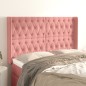 vidaXL Cabecero con orejas de terciopelo rosa 147x16x118/128 cm vidaXL Cabecero con orejas de terciopelo rosa 147x16x118/128 cm
