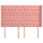 vidaXL Cabecero con orejas de terciopelo rosa 147x16x118/128 cm vidaXL Cabecero con orejas de terciopelo rosa 147x16x118/128 cm