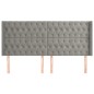 vidaXL Cabecero con orejas de terciopelo gris claro 183x16x118/128 cm vidaXL Cabecero con orejas de terciopelo gris claro 183x16x118/128 cm