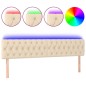 vidaXL Cabecero con LED de tela color crema 180x7x78/88 cm vidaXL Cabecero con LED de tela color crema 180x7x78/88 cm