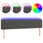 vidaXL Cabecero con LED de terciopelo gris oscuro 180x7x78/88 cm vidaXL Cabecero con LED de terciopelo gris oscuro 180x7x78/88 cm