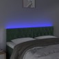vidaXL Cabecero con LED de terciopelo verde oscuro 144x7x78/88 cm