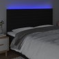 vidaXL Cabecero con luces LED tela negro 160x5x118/128 cm vidaXL Cabecero con luces LED tela negro 160x5x118/128 cm