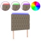 vidaXL Cabecero con luces LED tela gris taupe 90x7x118/128 cm vidaXL Cabecero con luces LED tela gris taupe 90x7x118/128 cm
