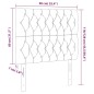 vidaXL Cabecero con luces LED tela gris taupe 90x7x118/128 cm vidaXL Cabecero con luces LED tela gris taupe 90x7x118/128 cm