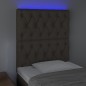 vidaXL Cabecero con luces LED tela gris taupe 80x7x118/128 cm vidaXL Cabecero con luces LED tela gris taupe 80x7x118/128 cm