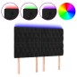 vidaXL Cabecero con luces LED terciopelo negro 160x7x118/128 cm vidaXL Cabecero con luces LED terciopelo negro 160x7x118/128 cm