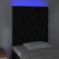 vidaXL Cabecero con luces LED terciopelo negro 80x7x118/128 cm vidaXL Cabecero con luces LED terciopelo negro 80x7x118/128 cm