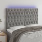 vidaXL Cabecero con luces LED terciopelo gris claro 160x7x118/128 cm vidaXL Cabecero con luces LED terciopelo gris claro 160x7x118/128 cm