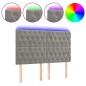 vidaXL Cabecero con luces LED terciopelo gris claro 160x7x118/128 cm vidaXL Cabecero con luces LED terciopelo gris claro 160x7x118/128 cm