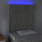 vidaXL Cabecero con luces LED terciopelo gris claro 80x7x118/128 cm vidaXL Cabecero con luces LED terciopelo gris claro 80x7x118/128 cm