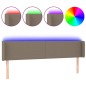 vidaXL Cabecero con LED de tela gris taupe 163x16x78/88 cm vidaXL Cabecero con LED de tela gris taupe 163x16x78/88 cm