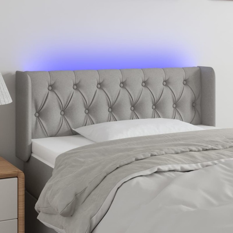 vidaXL Cabecero con LED de tela gris claro 103x16x78/88 cm vidaXL Cabecero con LED de tela gris claro 103x16x78/88 cm