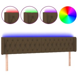 vidaXL Cabecero con LED de tela marrón oscuro 203x16x78/88 cm