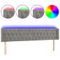 vidaXL Cabecero con LED de terciopelo gris claro 183x16x78/88 cm vidaXL Cabecero con LED de terciopelo gris claro 183x16x78/88 cm