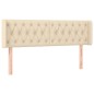 vidaXL Cabecero con LED de tela crema 163x16x78/88 cm