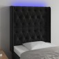 vidaXL Cabecero con LED de terciopelo negro 83x16x118/128 cm vidaXL Cabecero con LED de terciopelo negro 83x16x118/128 cm