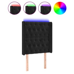 vidaXL Cabecero con LED de terciopelo negro 83x16x118/128 cm